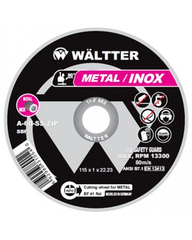 Δίσκος Κοπής Inox Μετάλλου 230x1.9mm Waltter