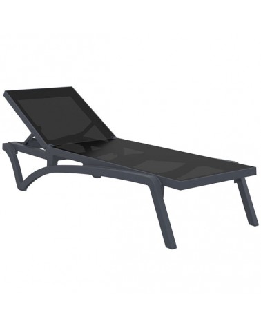 Pacific Ξαπλώστρα Πολυπροπυλενίου Dark Grey Black 193x68x35cm