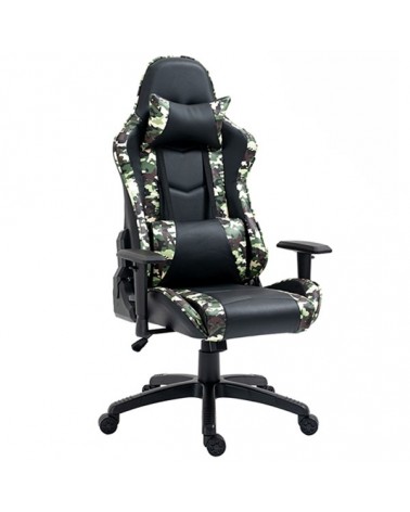 A6350 Army Πολυθρόνα Γραφείου Gaming Μαύρο Πράσινο PU 70x60x124 134cm