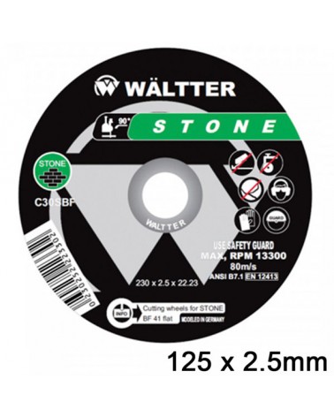 Δίσκος Κοπής Δομικών Υλικών 125x2.5mm Waltter