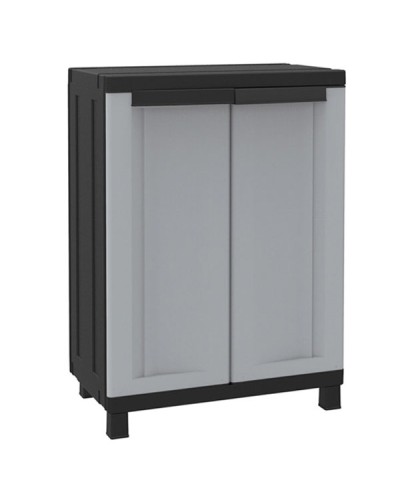 Twist Black 680 Δίφυλλο Ντουλάπι Πλαστικό Γκρι Μαύρο 91.5x68x39cm