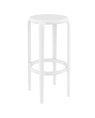 Tom 75 Σκαμπό Μπαρ Πολυπροπυλενίου White 36x36x75cm