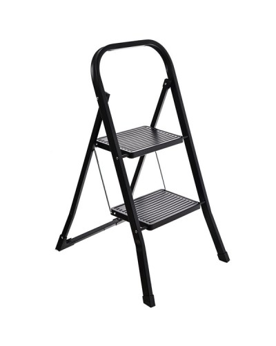 Σκαλοσκαμπό Neo Black Με 2 Σκαλιά 46x55x81cm