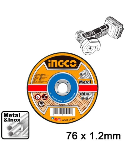 Δίσκοι Κοπής Σιδήρου inox 76mmx1.2mm MCD30176 Ingco