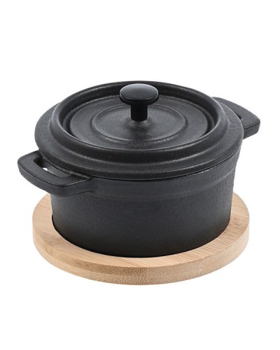 Κατσαρολάκι Iron Μαντεμένιο 10cm Με Βάση Bamboo