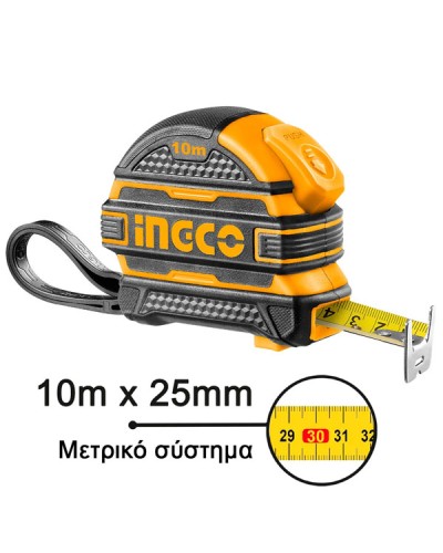 Μετροταινία Με Διπλό Στοπ 10m x 25mm HSMT081025-1 Ingco