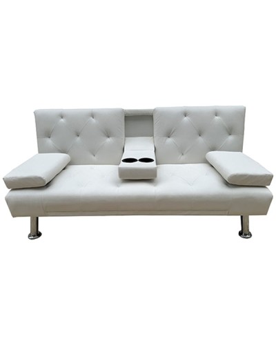 Rest Τριθέσιος Καναπές (168x88x79cm) Κρεβάτι (168x100x39cm) White PU