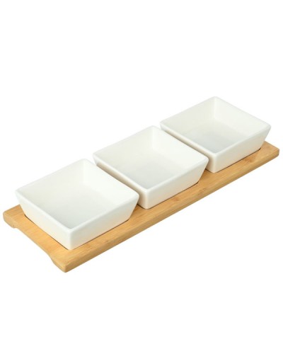 Μπολάκια Bamboo Essentials Με Βάση Bamboo Σετ 3 Τεμαχίων