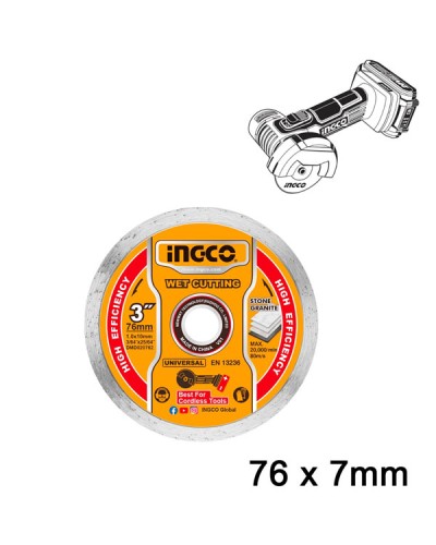 Διαμαντόδισκο Δομικών Γενικής Χρήσης 76mmx7mm DMD020762 Ingco