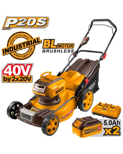 Μηχανή Γκαζόν Μπαταρίας 18" 2x20V Li-Ion LMLI20186 Ingco