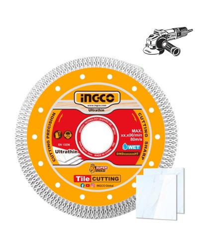 Διαμαντόδισκος Λεπτός Δομικών Υλικών 125x1.4mm DMD081251HT Ingco