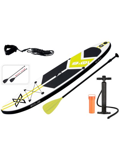 XSports Σετ Φουσκωτή Σανίδα SUP Μήκους 3.2m Με Εξοπλισμό Και Τσάντα Μεταφοράς Lime 320x76x15cm