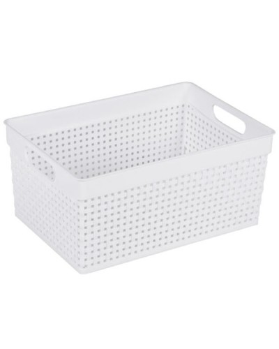 Καλάθι Οργάνωσης Rattan Πλαστικό Λευκό 30x21x14cm