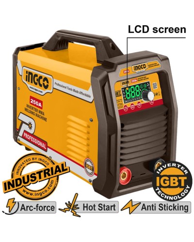 Ηλεκτροκόλληση Inverter 250Α MMA TIG VRD (Με Σετ Καλώδια Κομπλέ) MMA25079 Ingco