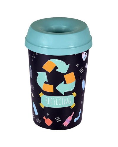 Κάδος Ανακύκλωσης Με Καπάκι Βεραμάν 50lt Φ36xΥ59cm