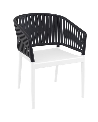 Portofino Πολυθρόνα Πολυπροπυλενίου 58x58x80cm White Black