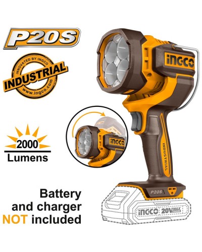 Προβολέας Εργασίας 20V Li-Ion SOLO 2000 lumen CWLI2088 Ingco