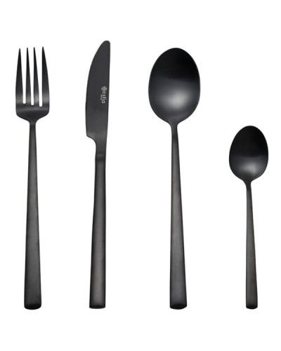 Σετ Μαχαιροπίρουνα Prestige Black Ανοξείδωτο Ατσάλι 18 0 Μαύρο Mατ 24 Τεμάχια
