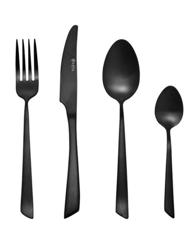 Σετ Μαχαιροπίρουνα Edge Black Ανοξείδωτο Ατσάλι 18 0 Μαύρο Mατ 24 Τεμάχια