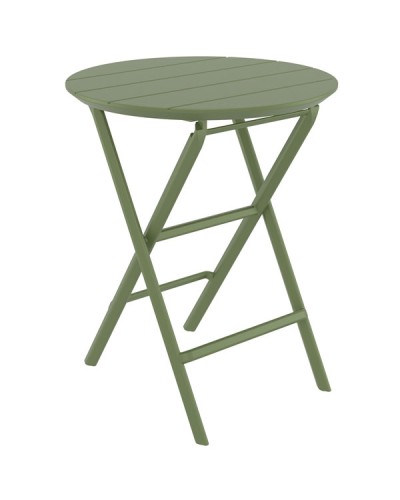 Helen Τραπέζι Πτυσσόμενο Πολυπροπυλενίου Φ60x74cm Olive Green
