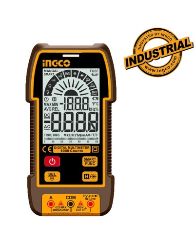 Ψηφιακό Πολύμετρο 600V True RMS Με Μέτρηση AC DC Αντίστασης Χωρητικότητας Συχνότητας NCV DM16004 Ingco