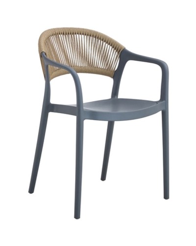 Bery Πολυθρόνα Πολυπροπυλενίου 57x54x81cm Dark Grey