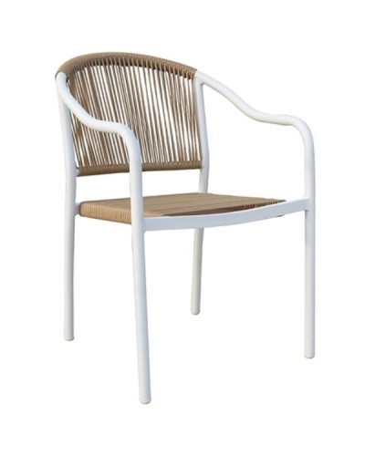 Martel Πολυθρόνα Αλουμινίου White 50x63x81cm