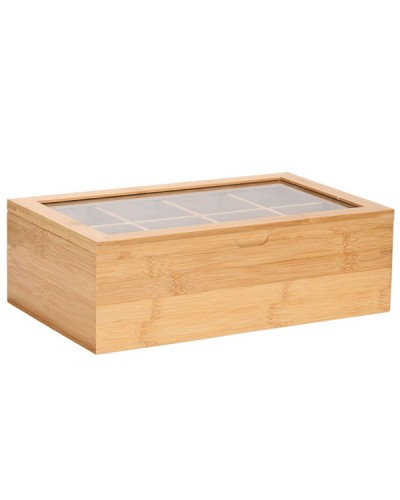 Κουτί Αποθήκευσης Βamboo 8 Θήκες 31x19x9cm Με Καπάκι