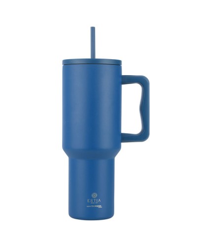 Θερμός Straw Tumbler XL Save The Aegean 1200ml Denim Blue