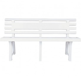 Flora Πλαστικό Παγκάκι Λευκό 146x73x30cm Σετ 2 Τεμαχίων